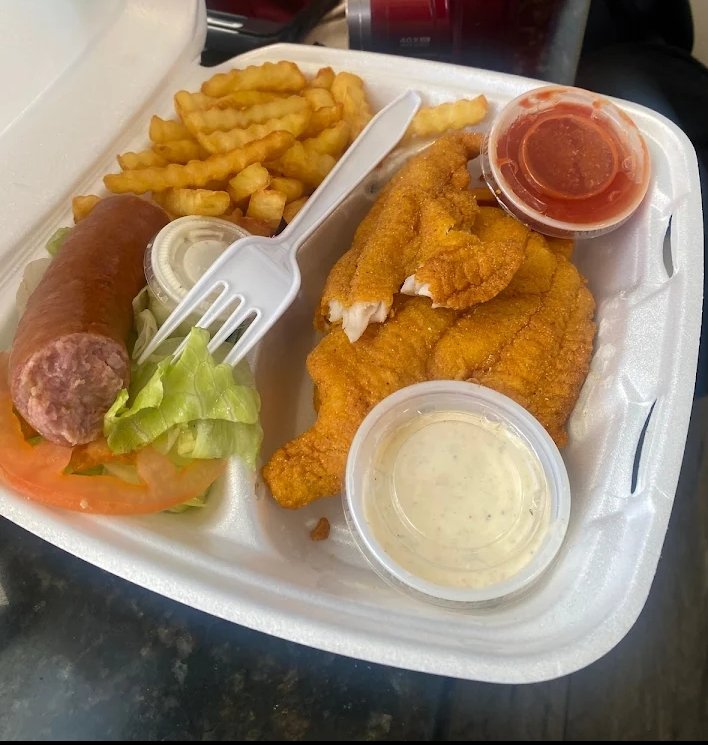 Fried Tilapia with Sausage Plate