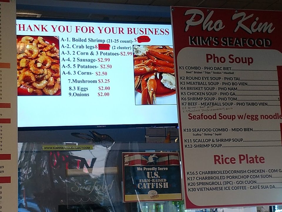 Menu page showing fried seafood selections.